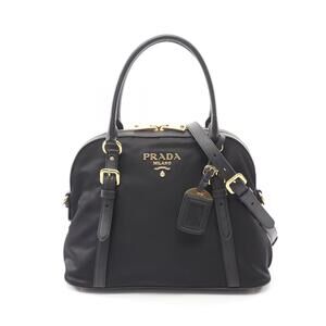 Prada TESSUTO SAFFIANO Handbag Leather Black